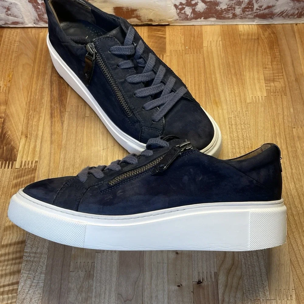 Paul Green Hadley Mens Platform Sneakers Size 9 US 6.5 UK  Shoes Suede Navy Blue
